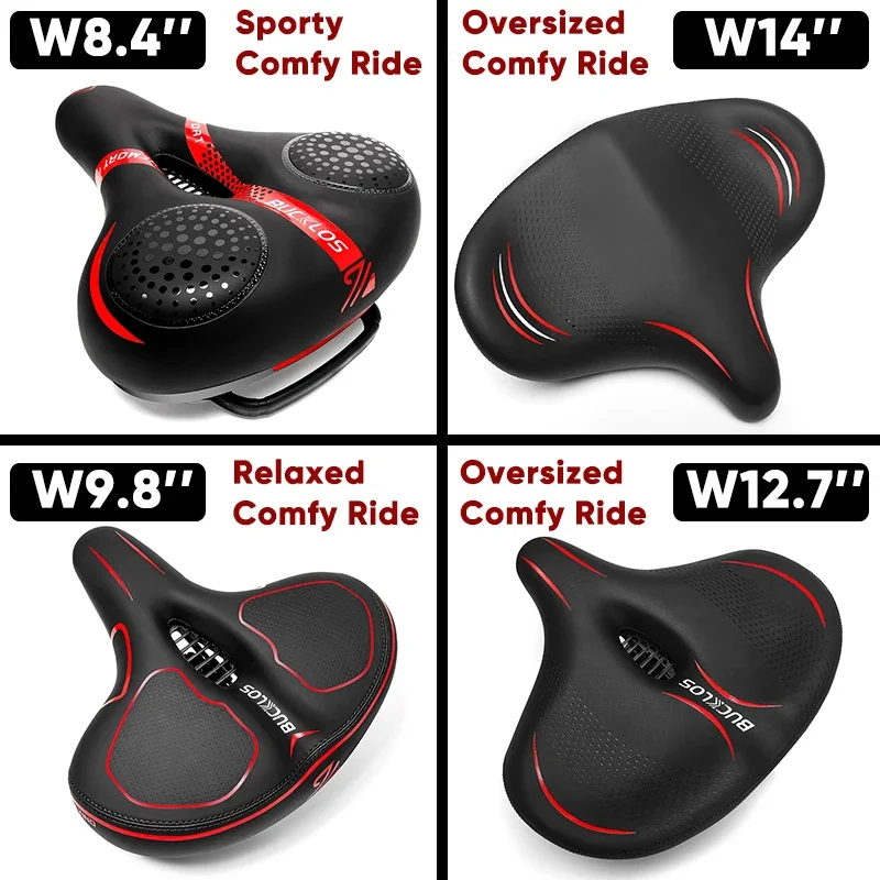 BUCKLOS Long Distance Riding Saddle Oversized Widen Thickn Bicycle Seat Ergonomic Comfortable Soft Bike Seat Saddle Cycling Part