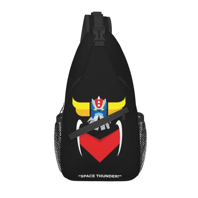 Grendizer Ufo Robot Crossbody Sling Backpack Men Custom Goldrake Shoulder Chest Bag for Travel Hiking Daypack