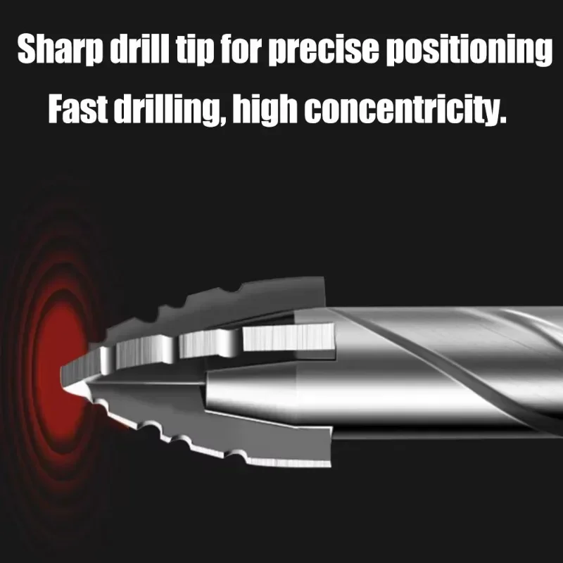 Four-edge Serrated Eccentric Drill Bit Suitable for Tiles Glass Marble Concrete Tungsten Steel Drill Bit Alloy Hexagonal Handle