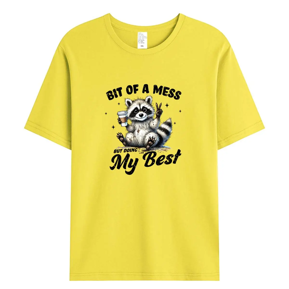 

Summer Women T Shirts 100% Cotton Short Sleeve T-shirt Women's Tops Female Tshirt Clothing Cute Cartoon Raccoon Print Woman Tees