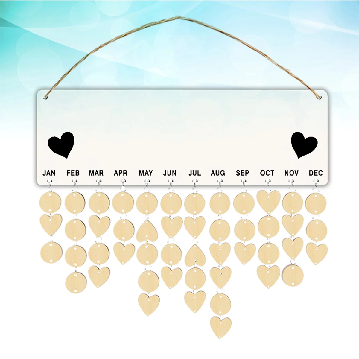 

Wooden Birthday Reminder Board Hanging Calendar Fine Surface Treatment Home Wall Decoration DIY Wooden Date Display Ornament