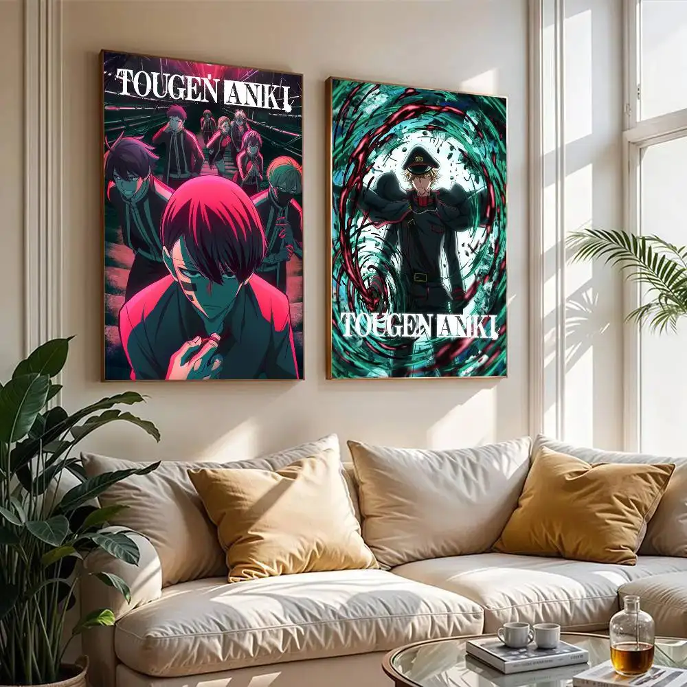 Popular Anime Tougen Anki    Classic Anime Poster Waterproof Paper Sticker Coffee House Bar Room Wall Decor