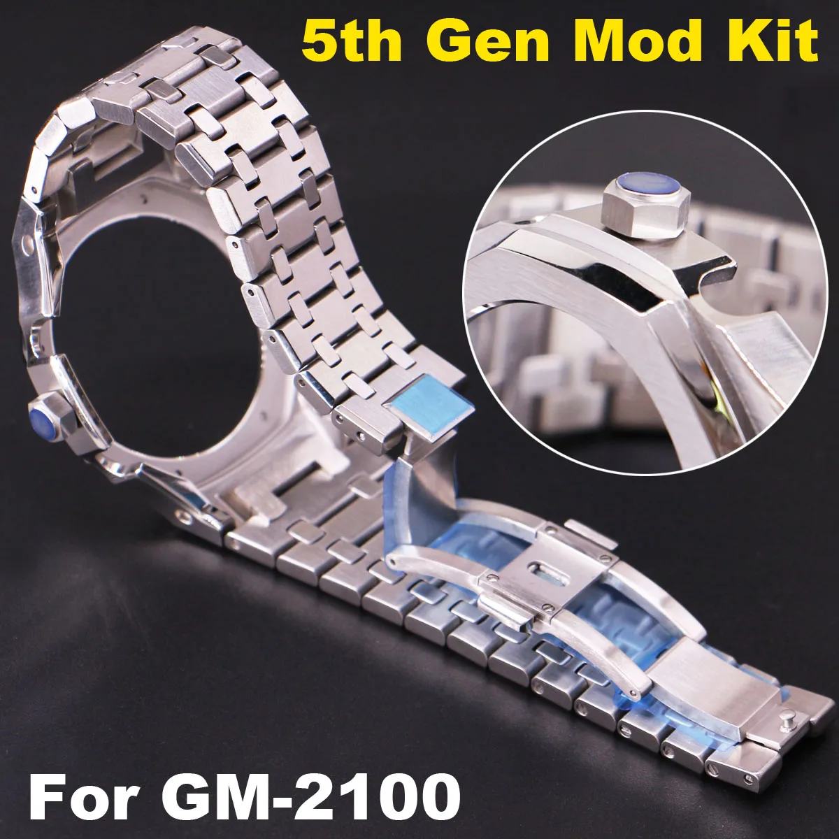 Metal Bezel Strap Mod Kit For Casioak Gen 5 GM2100 Modification Stainless Steel Full Metal Case Band With Tools