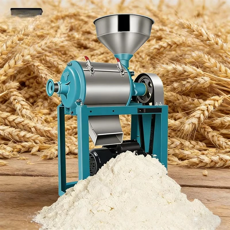Household automatic flour machine with bran separator, suitable for wheat, corn, 200 kg/h, 220 volts, household