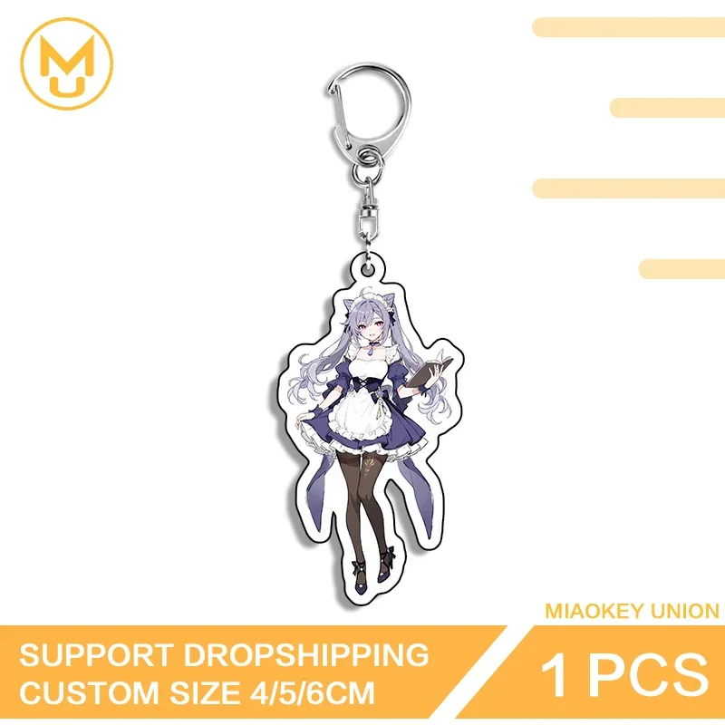 Beautiful Anime Figure Keqing Genshin Impact Enchanting Double Sided Acrylic Keyring Glaring Advance Guard Personal Hobby Toys