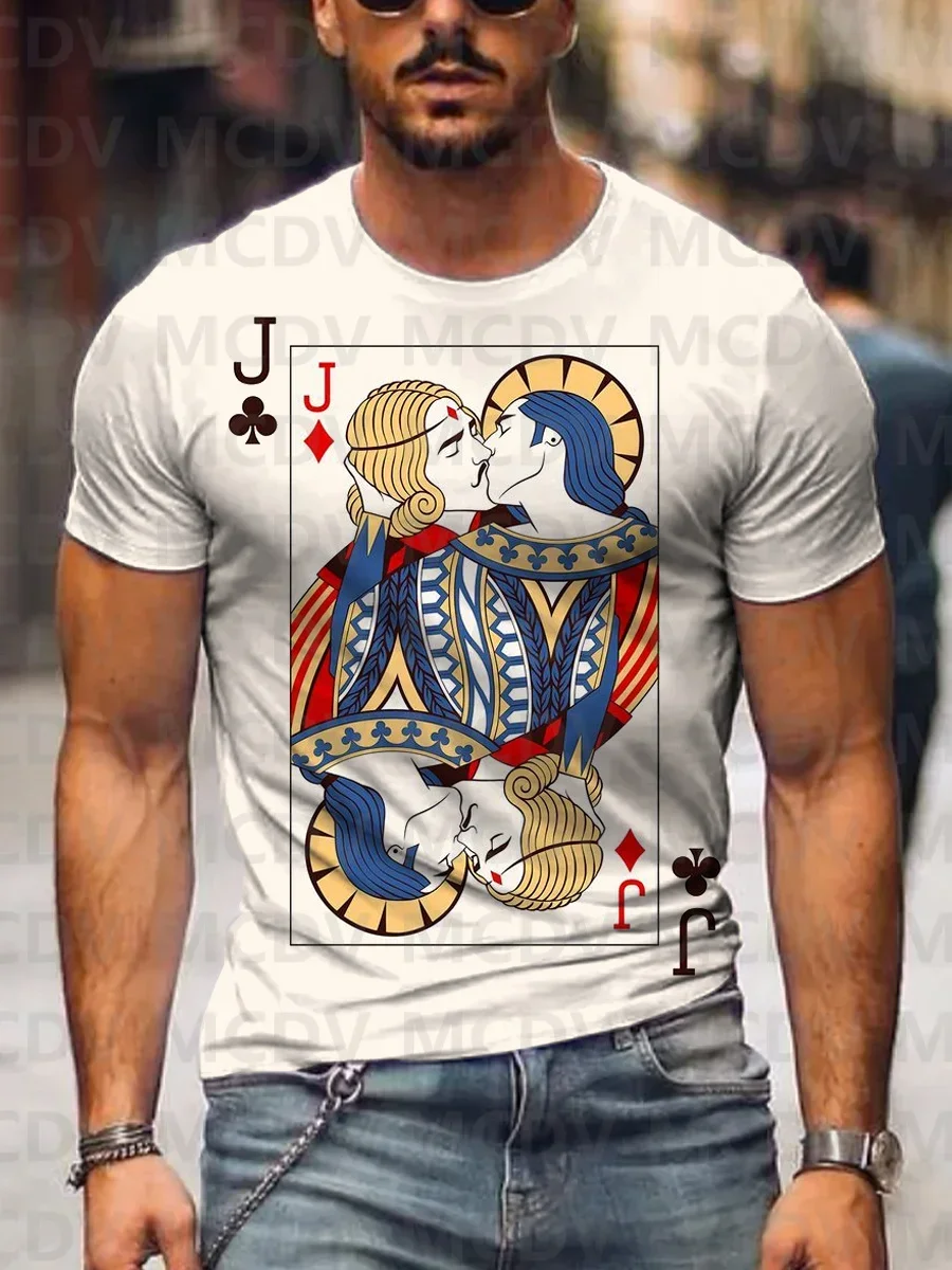 

Mahdie Farhadkiaiei Playing Cards King&Joker Art Print T-shirt Summer T Shirt Casual Tops