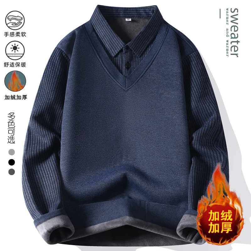 Sweater For Men Men's Clothing Streetwear Male Pullovers Spring Fashion Autumn Men's Sweat-shirt Knit Casual Hombre Warm Solid