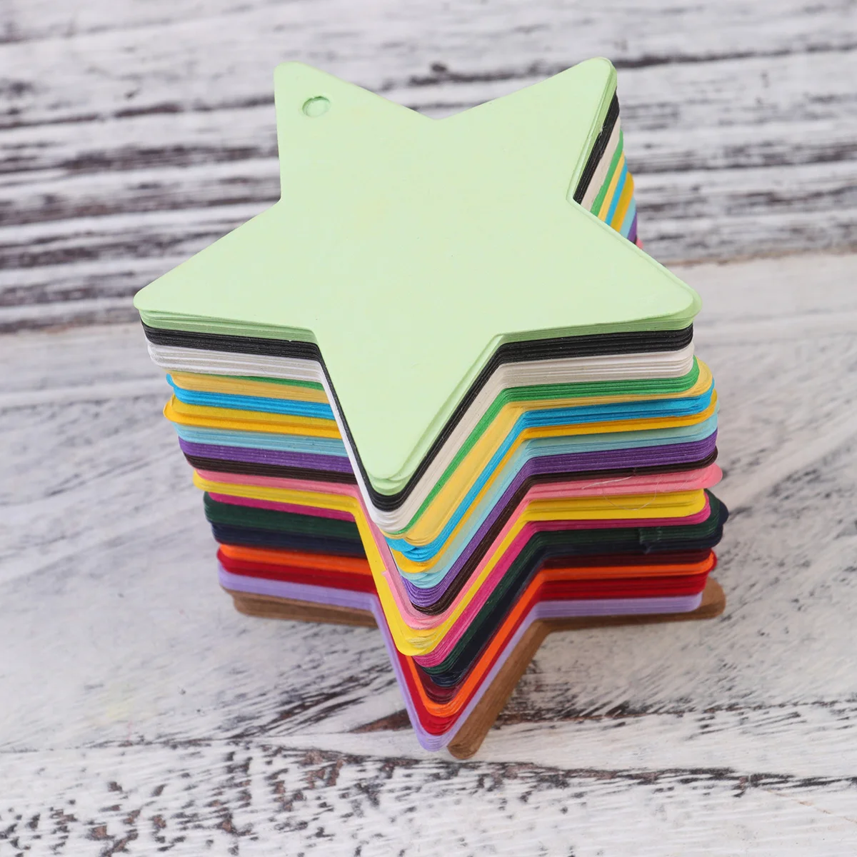 

200Pcs Colored Star Shape Paper Tags Premium Material Gift Labels Price Tags Cupcake Toppers Scrapbooking Notes