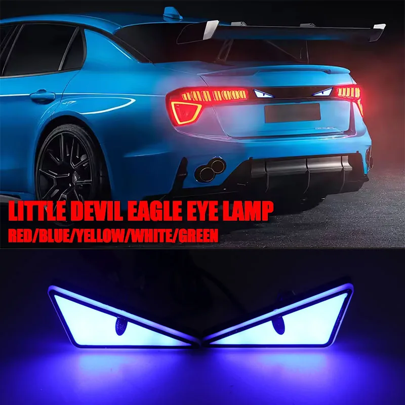 

2PCS Devil's Eye Light 12V Car Motorcycle Tail Light Demon Eyes Decoration Lamp Red Green Amber Blue White License plate Lamp