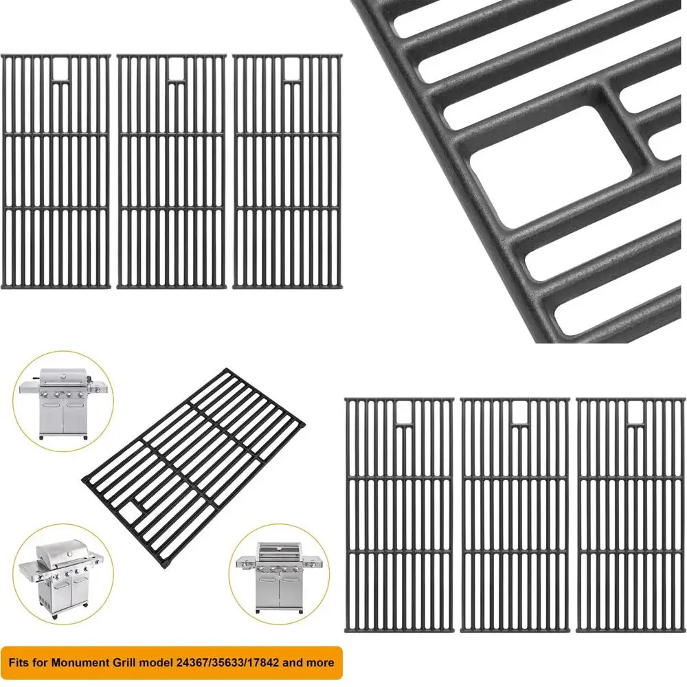 

Replacement Cooking Grates for Monument Grill Models 35633R, 35633B, D405, D425 - Cast Iron Grids for 4-Burner Grills 24367, 246