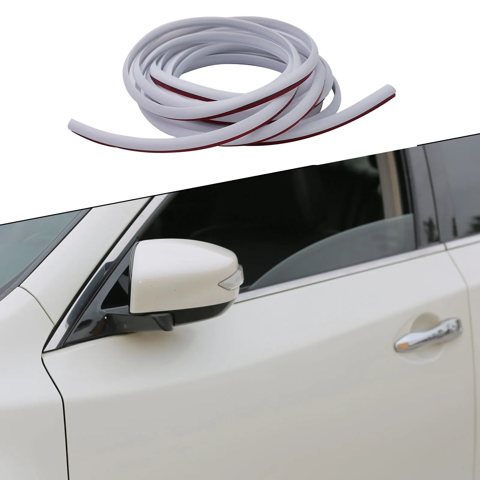 5M T-Shaped EPDM Rubber Sealing Strip For Automotive Weatherproof For Edge Trim Front Rear Bumper Lip Headlight Side Skirt Use