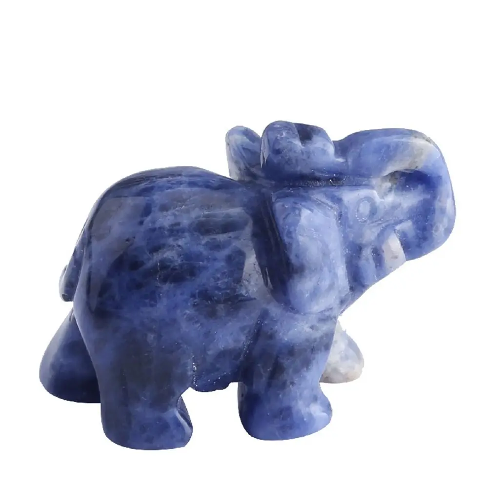 

1PC Lucky Home Decor Animals Rose Quartz Obsidian Stone Crafts Small Decoration Christmas Present Elephant Statue