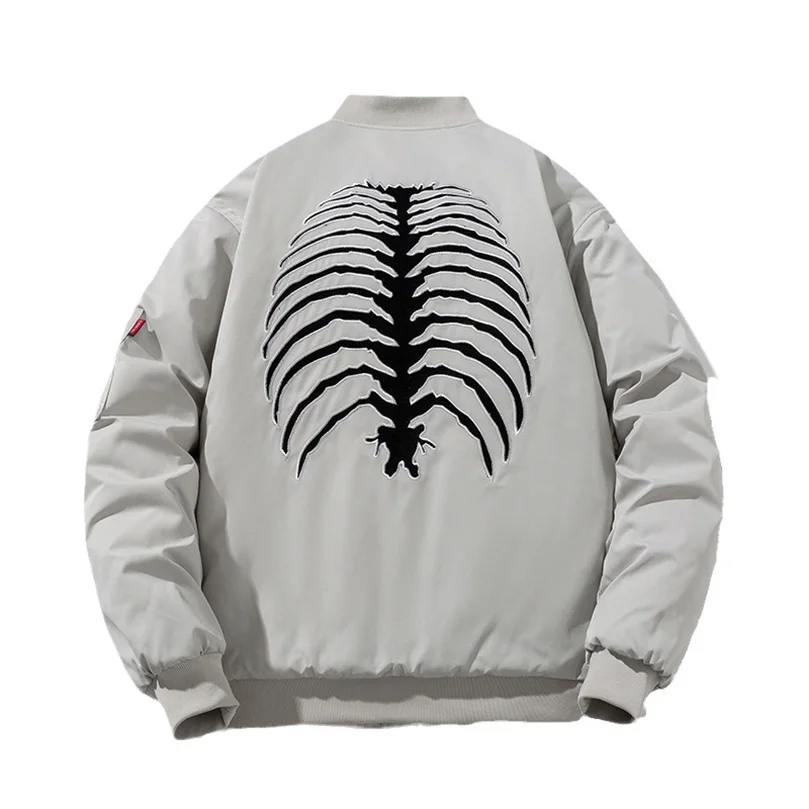 الظلام Vintage Bomber سترة الرجال موضة طباعة ربيع الخريف معطف الهيب هوب الشرير ملابس البيسبول غير رسمية 2025 جديد Z1