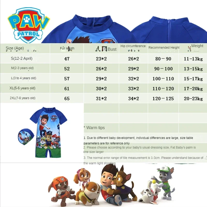 PAW Patrol Children One Pieces Swimsuit  Print Playsuit Child Short Sleeve Swimwear Beach Bathing Suit Swim Wear For Boys Girls