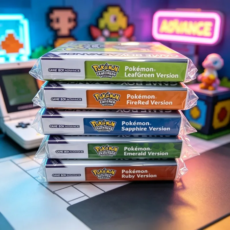 Classic Series Emerald FireRed Leafgreen Ruby Sapphire 5 Versions GBA Game in Box for 32 Bit Video Game Cartridge No Manual