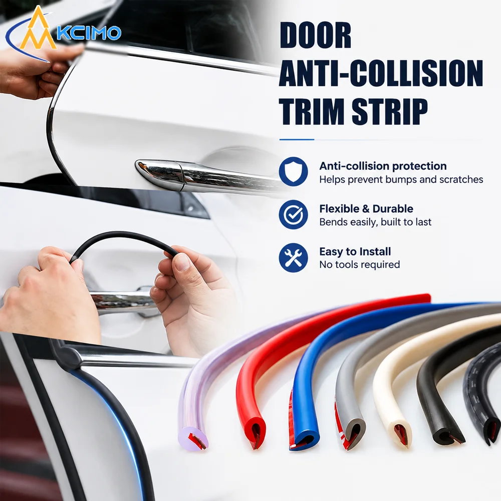 5M Metal Clip-On Car Door Edge Guard, Anti-Collision Rubber Seal Strip, Weatherproof Anti-Scratch Auto Door Trim Protector