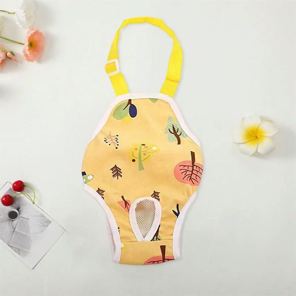 Couches réutilisables pour chiens féminins, culottes hygiéniques avec bretelles pour petits et moyens chiens