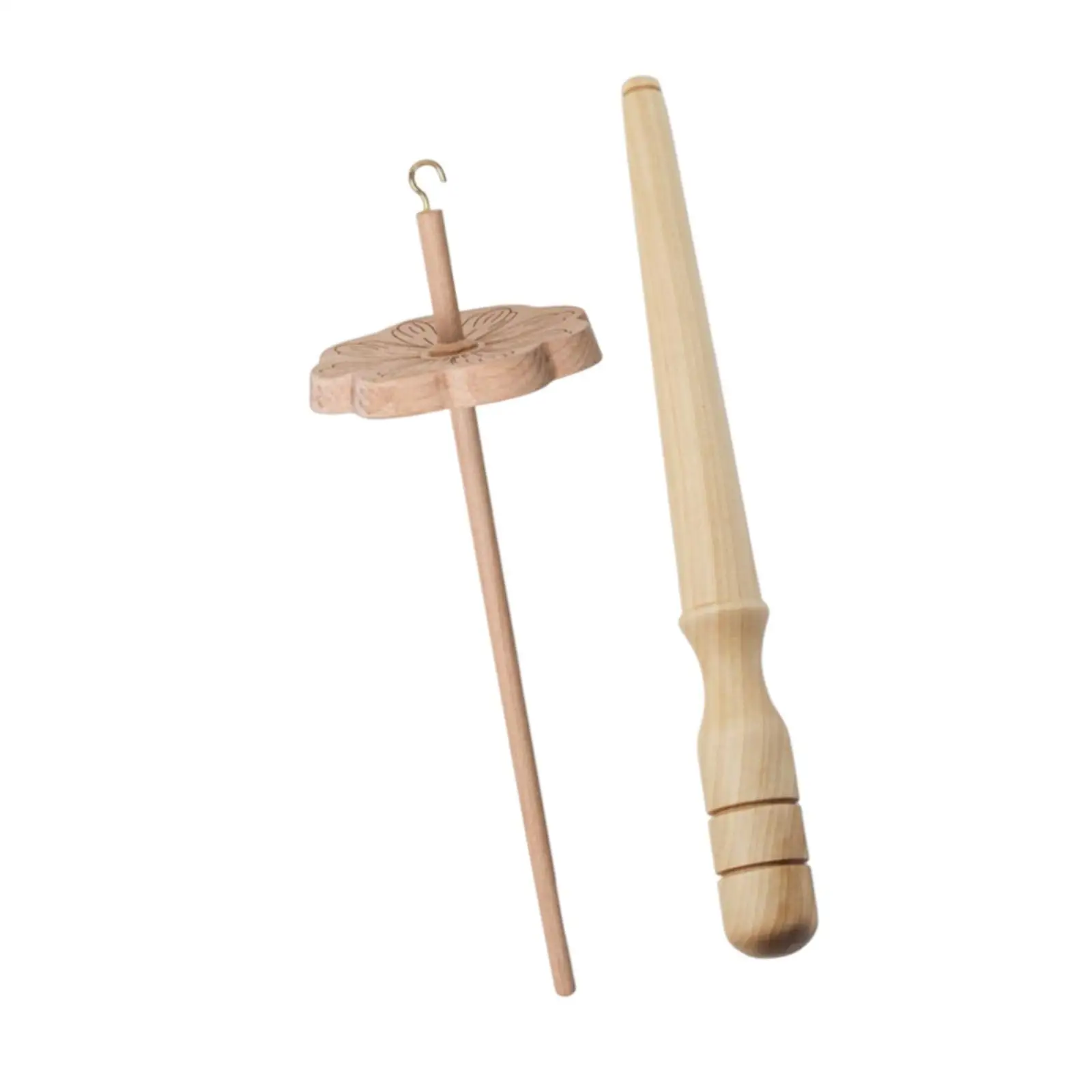 Drop Spindle Wooden Whorl Yarn Wheel Hand Crafted Tool for Spinning Beginners and Advanced Crafters