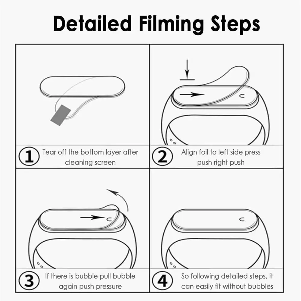 Screen Protector For Xiaomi mi band 7 6 5 film strap Mi band Smart Watch accessories Miband Soft shell Glass xiaomi band 8 4 3