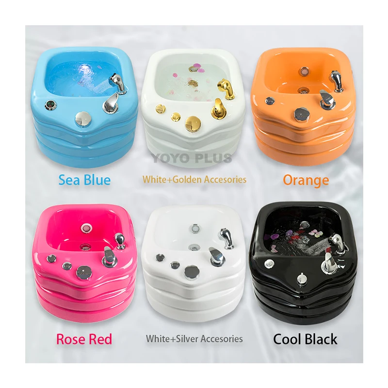 Colorful Lights Foot Spa Basin For Pedicure Chair Beauty Salon Equipment Nail Salon Furniture Pedicure