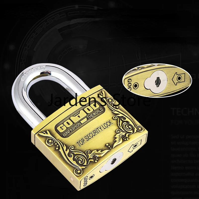 Strong Padlock with Key Outdoor Door Locks Classical Solid Dormitory Lock Anti-theft Warehouse Barn Big Cabinet Rustproof Locks