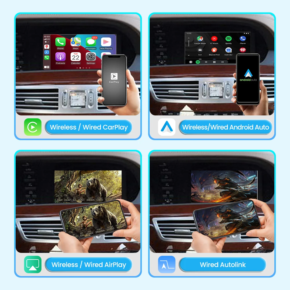 JoyeAuto Interface for Mercedes-Benz 2003-2009 Mercedes S class W221 Wireless CarPlay Android auto Module Airplay Mirror-Link