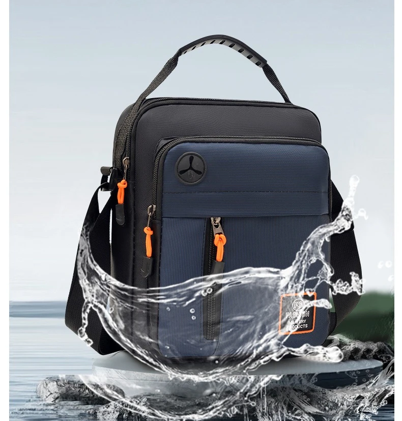 Geräumige Herrentasche, Umhängetasche, wasserdichter und abriebfester Rucksack mit mehreren Fächern, ideal für den Geschäftsalltag. – Detail 12