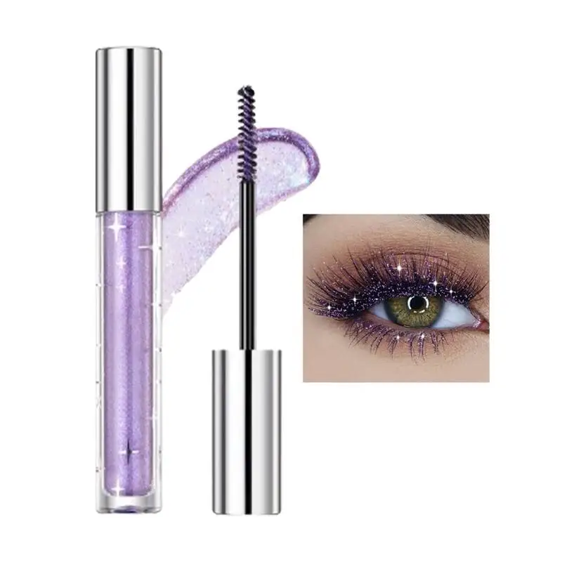 Glitter Mascara Snel Droog Curling Dikke Glanzende Wimper Verlengde Oog Lash Mascara Lovertjes Oogmake-Up Accessoires