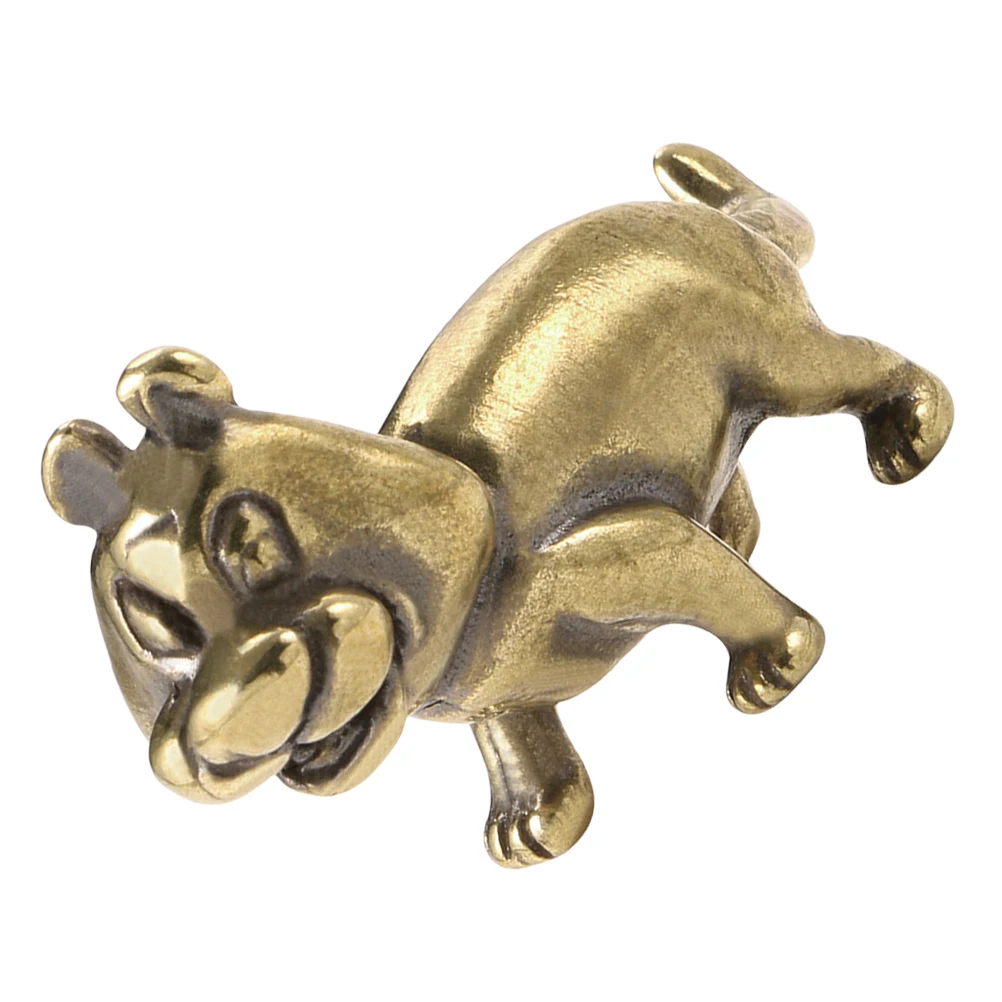

Brass Tiger Figurine Small Vintage Animal Statue Feng Shui Decor Desktop Ornament Golden Car Home Office Gift Retro Statues