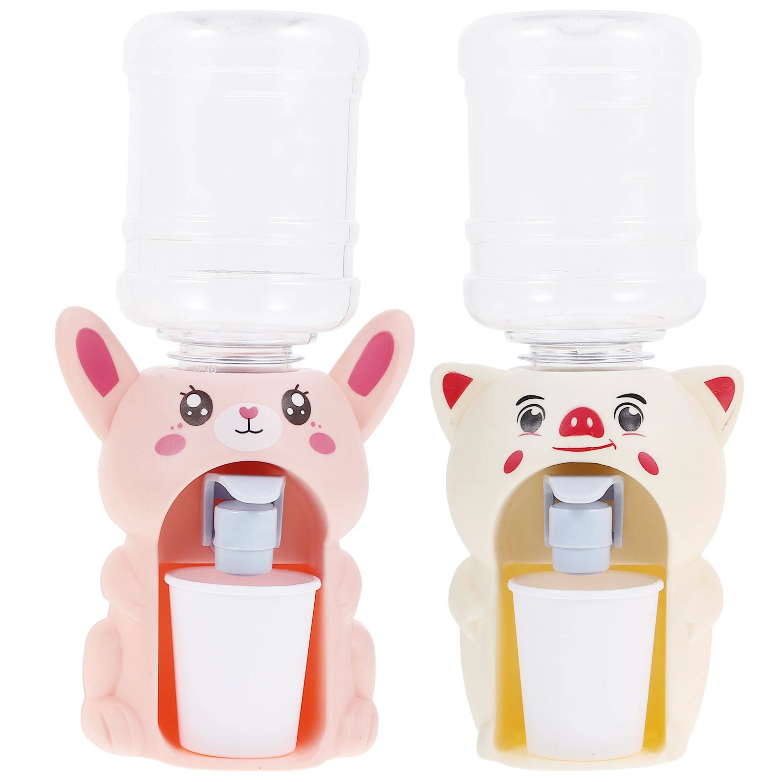 

2 Pcs Fun Water Dispenser Kids Toys Mini Drinking Fountain Taste Plastic for Baby