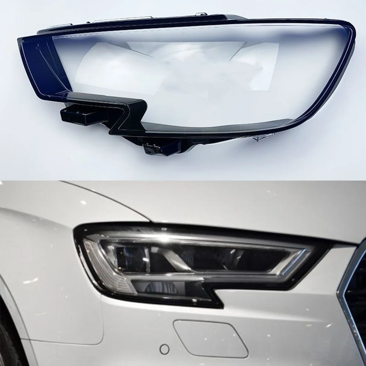 

Левая/правая крышка объектива автомобильных фар для Audi A3 S3 2017 2018 2019 2020, прозрачный абажур, прозрачный корпус фары