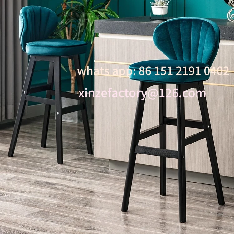 Customizable Bar Chair Light Luxury Comfortable Back Ergonomic Home Restaurant