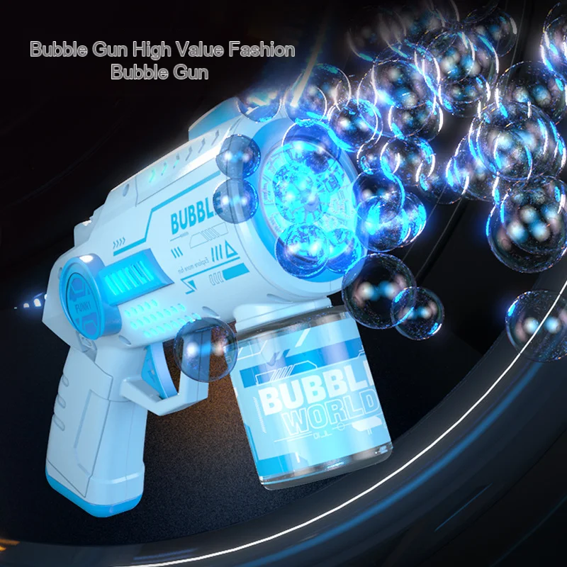 New Electric Automatic Led Light Bubble Machine Bubbles Gun Summer Beach Bath Outdoor Game kids toys for brinquedo infantil