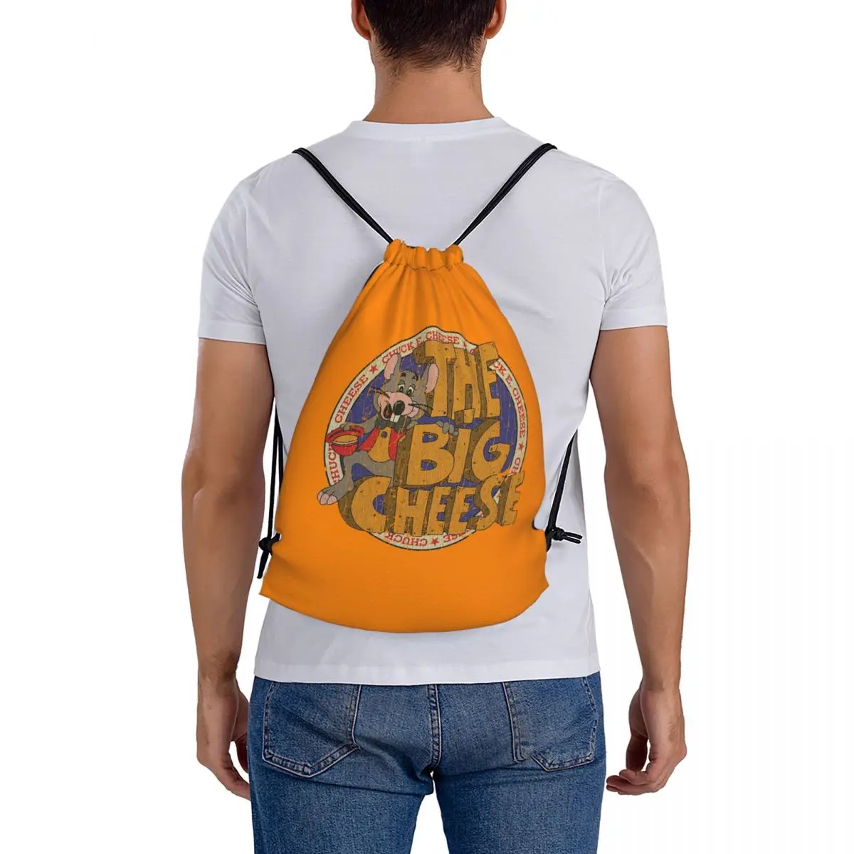 The Big Cheese 1977 Backpacks Casual Drawstring Bags Sundries Bag Book Bags for Travel School