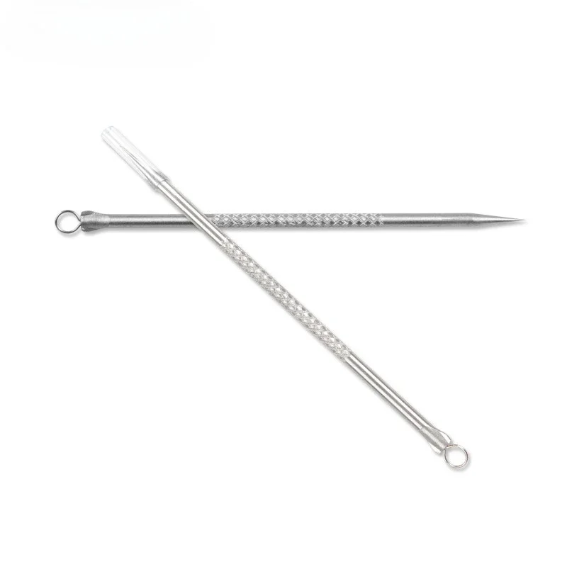 Estrattore di comedoni in acciaio inossidabile da 8 cm - Mini ago per acne per la rimozione di punti neri e brufoli (portatile, 8 cm)