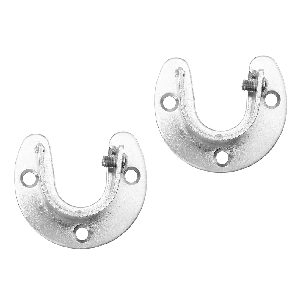 

Stainless Steel Flange Seat Wardrobe Rail Bracket Socket Support Closet Pipe Holder Drying Rod Underwear Rack Easy Mounting