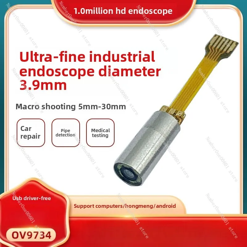 

3.9mm HD Industrial Endoscope with 360° Probe for Automotive/Manufacturing - USB-C Plug & Play Micro Inspection Camera