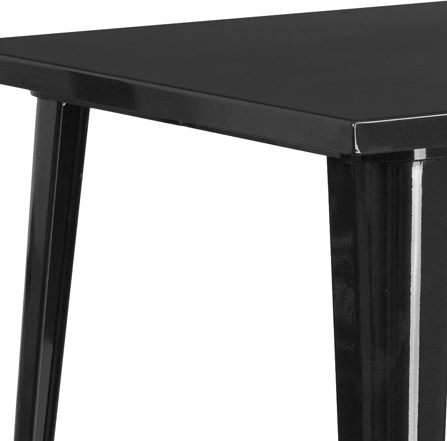 Mueble de grado comercial para interiores y exteriores, mesa cuadrada de Metal negro de 31,5 pulgadas, altura de Bar