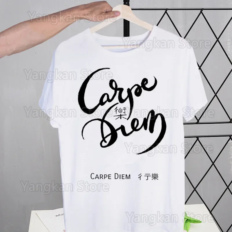 Carpe Diem Funny Tshirt Homme Manga Unisex T-shirt Tees T Shirt Men New Casual Short Sleeve