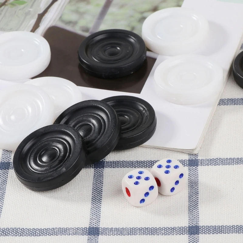 Pièces dames Backgammon en plastique blanc, échecs Staunton