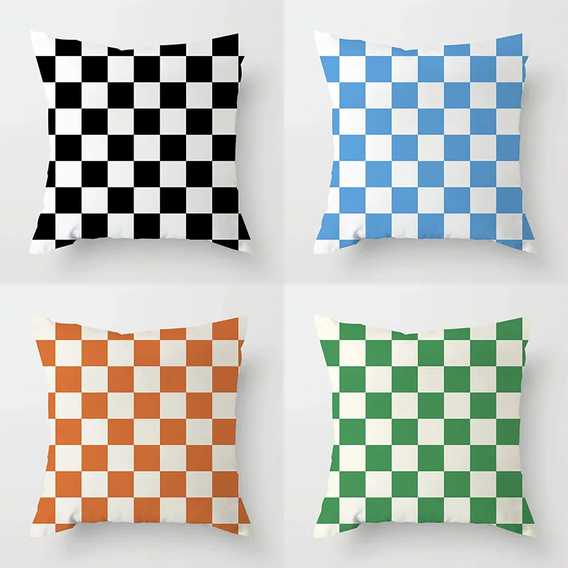 Sofa Throw Pillow Set Checkerboard Backrest Black and White Living Room Bedroom Home Throw Pillow Cushion Set Home Decoration
