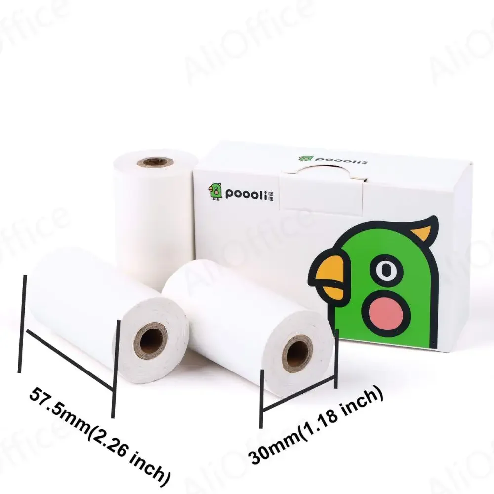 3roll Poooli Peripage Self-Adhesive Thermal Paper Printable Sticker Label Papers Print For Papeang Printer For Phone Photo Papie