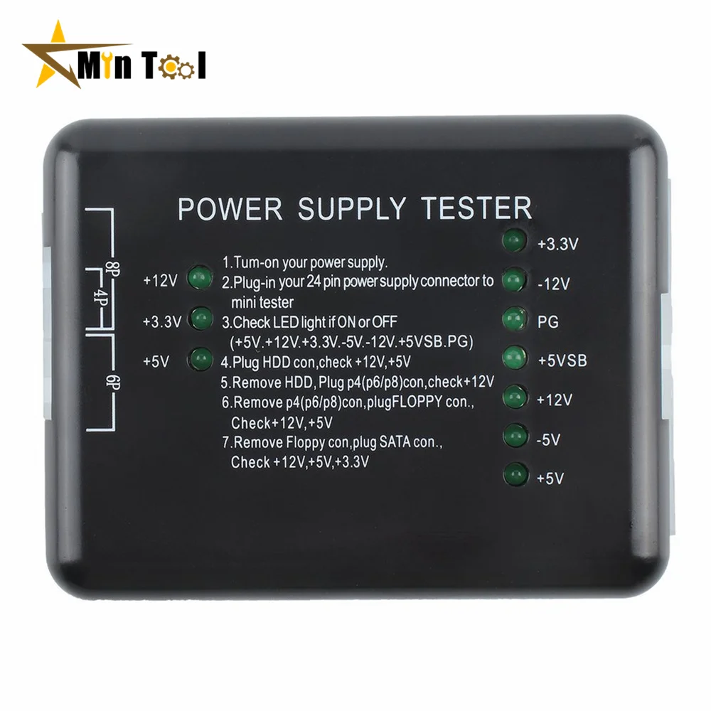 20/24 Pin per PSU ATX SATA HDD Checker Meter misura indicazione LED strumento diagnostico test per PC Computer Power Supply Tester