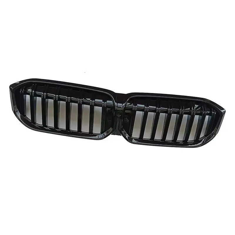 Glossy Black Radiator Grilles For 2023 BMW 3 Series G20 LCI Glossy Black Single Line Grille Front Double Kidney Hood