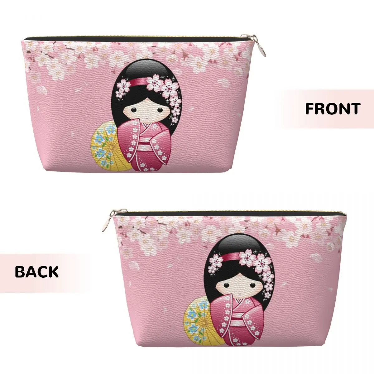 Custom Travel Kokeshi Doll Toiletry Bag Cute Japanese Kimono Geisha Girl Makeup Cosmetic Organizer Beauty Storage Dopp Kit Case