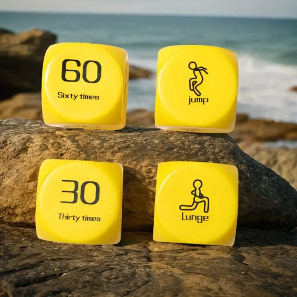 2pcs Creative 6 Sides Fitness Dice Novelty Durable Exercise Dice Non-slip Sports Dice Training