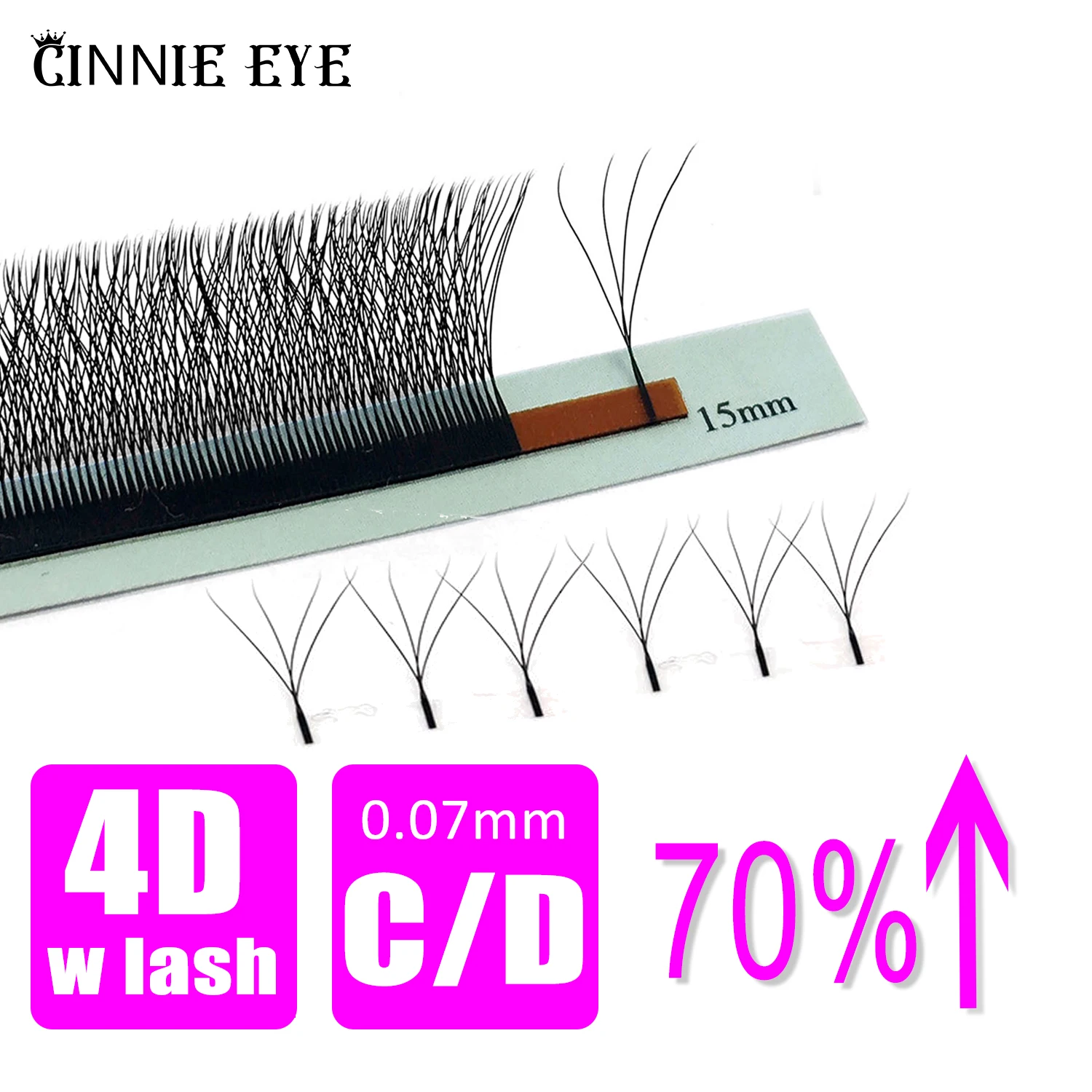 4D W False Mink Lashes Extensions 4D 5D Russia Volume Fans Eyelashes AutoBloom Mega Lashes Cat Eye Wholesale Individual Clusters