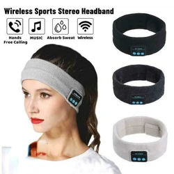 Wireless Stereo Bluetooth 5.0 Headphone Running Sleeping Earphone Headset Knit Sports Music Headband Eye Mask With MIC Long Life