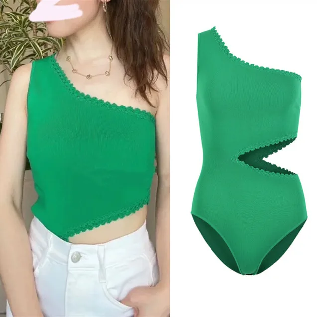 

Высококачественный вязаный цельный костюм, укороченный топ с вырезом, сексуальный дизайн, M-Home Sle TS00743 для модных женщин