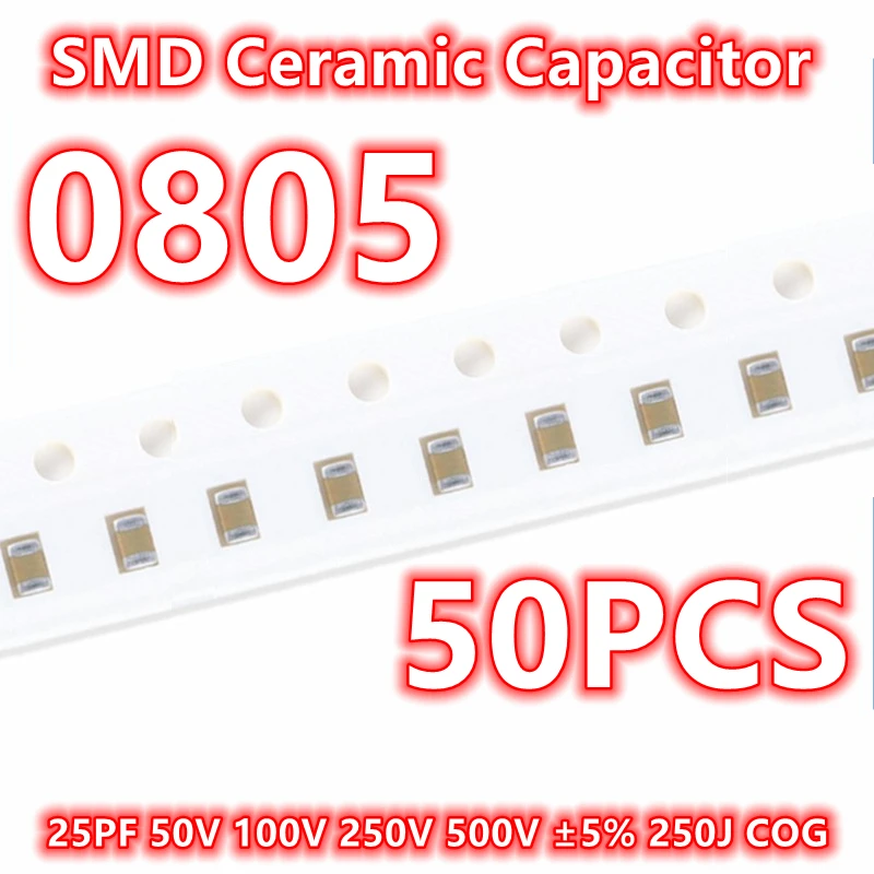 ตัวเก็บประจุ0805 100V 250V 500V 5% ± 25PF ของแท้50V V V 2012 IC